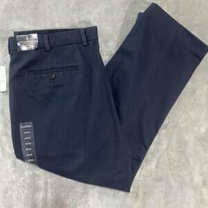 Brooks Brothers Pants Mens 40x30 Navy Cotton Elliot Advantage Pleated Chino